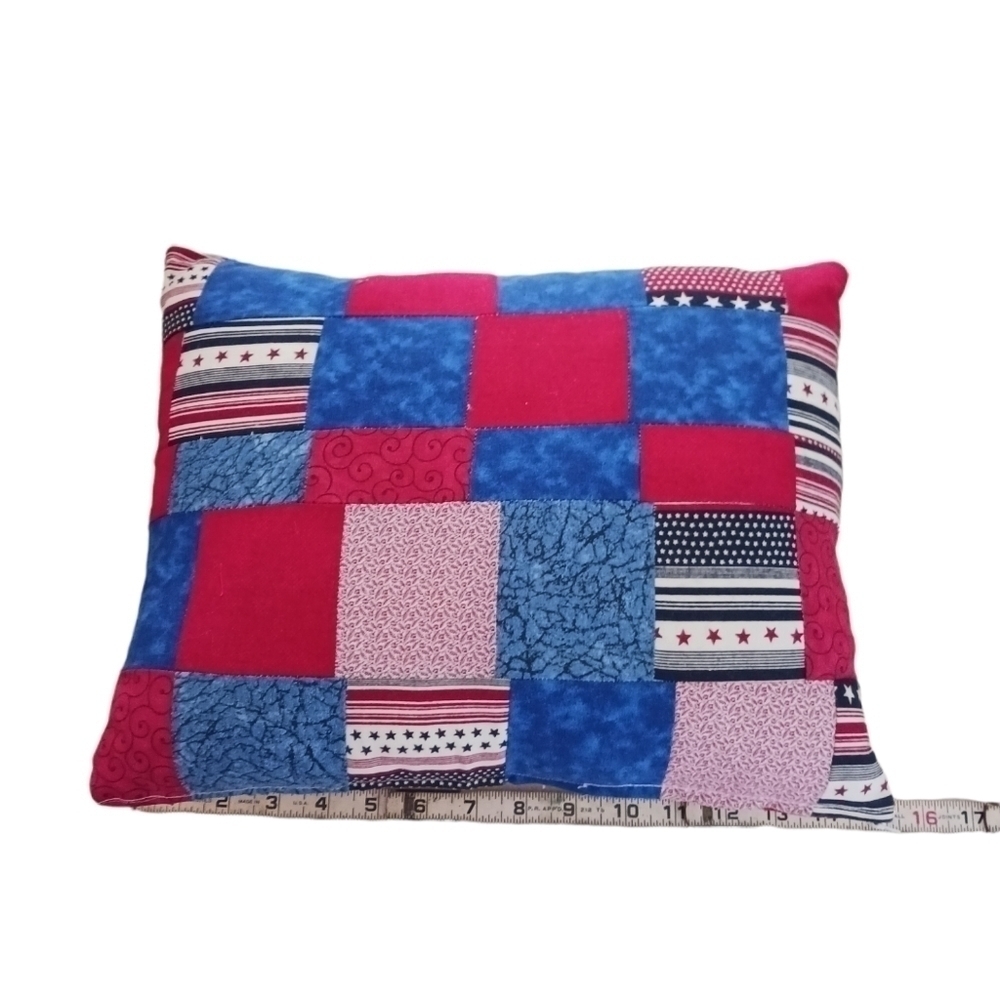 American Flag Inspired Red White and Blue Accent Pillow - Picture 3 of 8